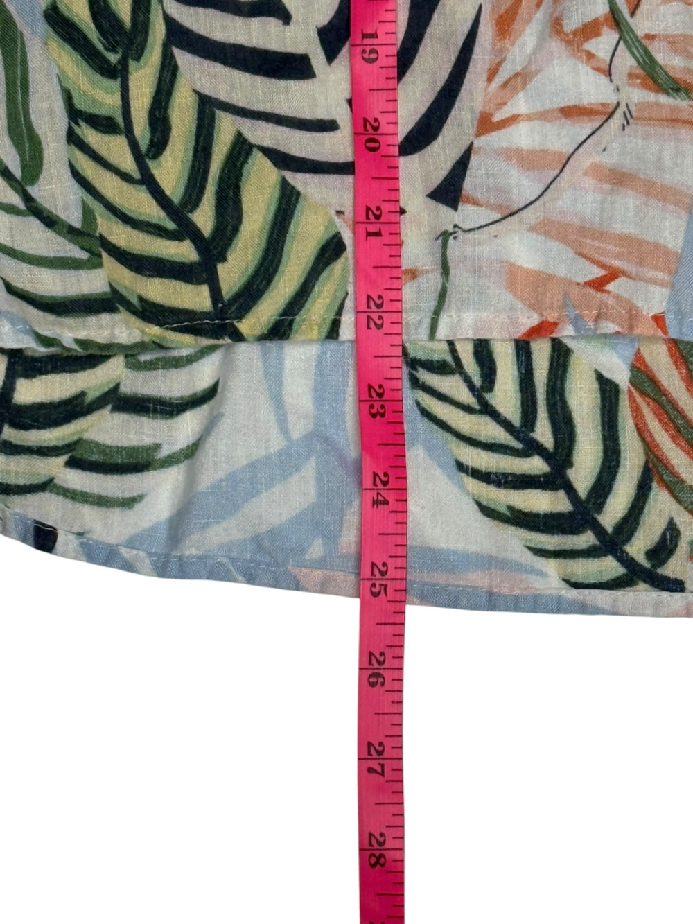 Tahari 100% Linen Tropical Leaf Print Button Front Shirt XL - Picture 7 of 7
